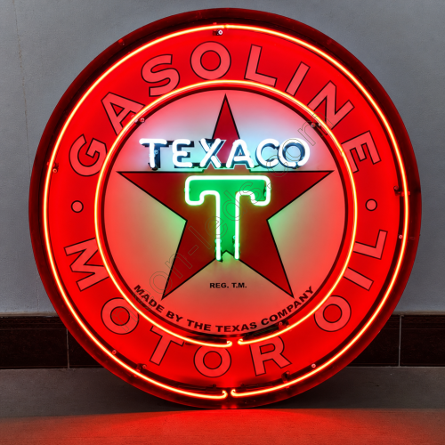 Gasoline Texaco Motor Oil Neon Sign in a steel can WL-AUN28-1 Gasoline Texaco Motor Oil Neon Sign in a steel can WL-AUN28-1