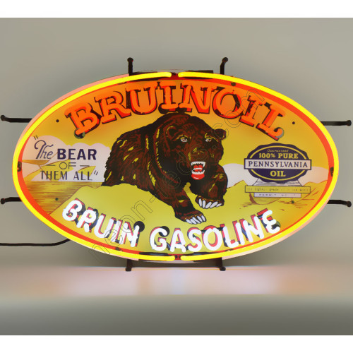 BRUINOIL BRUIN GASOLINE NEON AUTO SIGN WL-AUN104