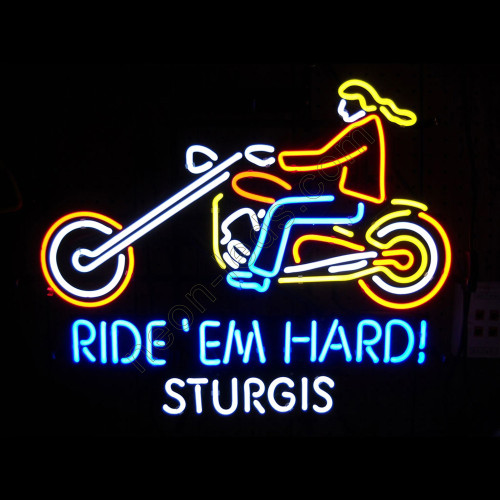 Ride EM Hard Sturgis neon motorcycle sign WL-221109 Ride EM Hard Sturgis neon motorcycle sign WL-221109
