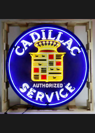 CADILLAC NEON SIGN in steel can