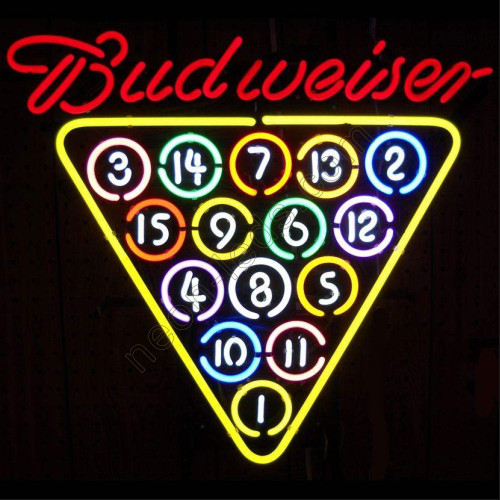 Budweiser 15 Ball Rack Neon Sign WL-NBN050-BD02 Budweiser 15 Ball Rack Neon Sign WL-NBN050-BD02