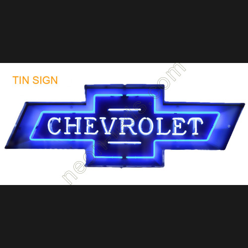 CHEVROLET BOWTIE NEON SIGN IN STEEL CANNEON SIGN in steel can WL-CHV42 CHEVROLET BOWTIE NEON SIGN IN STEEL CANNEON SIGN in steel can WL-CHV42