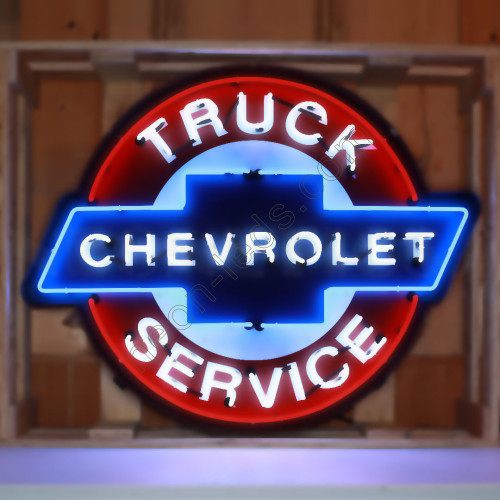 CHEVY TRUCK SERVICE NEON SIGN IN SHAPED STEEL CAN WL-CHV43 CHEVY TRUCK SERVICE NEON SIGN IN SHAPED STEEL CAN WL-CHV43