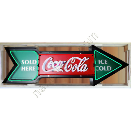 COCA-COLA ARROW NEON SIGN IN SHAPED METAL CAN WL-COC52 COCA-COLA ARROW NEON SIGN IN SHAPED METAL CAN WL-COC52