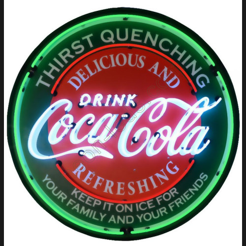 COCA-COLA EVERGREEN NEON SIGN in a steel can WL-COC51