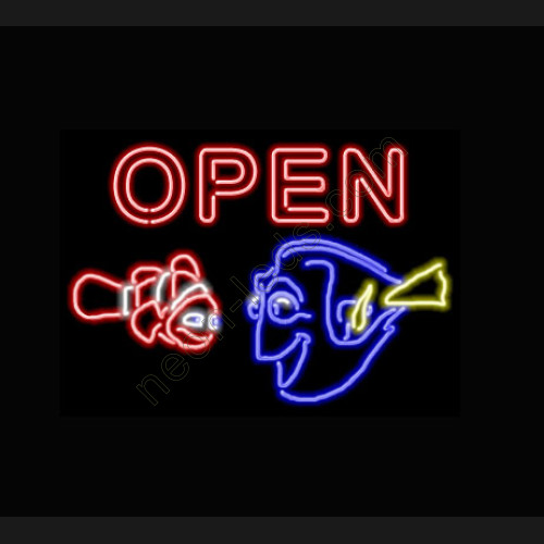 Fish Neon Open Sign WL-NCC035 Fish Neon Open Sign WL-NCC035