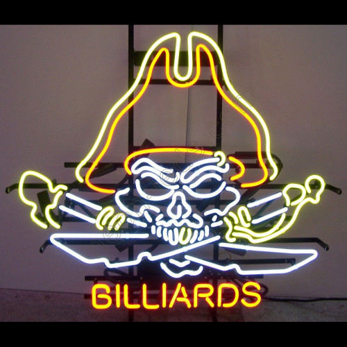 Pirate Skull Billiards Neon Sign WL-PS502