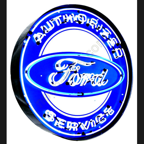 Authorized Ford Service Neon Sign in steel can WL-FORD-1601 Authorized Ford Service Neon Sign in steel can WL-FORD-1601