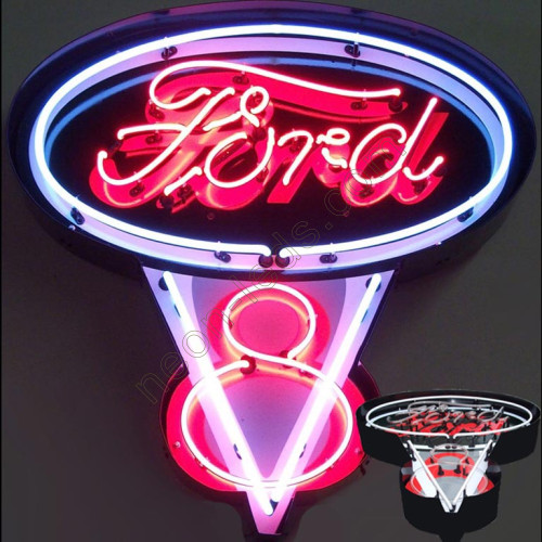 Ford V8 NEON Sign in steel can WL-FORD118 Ford V8 NEON Sign in steel can WL-FORD118