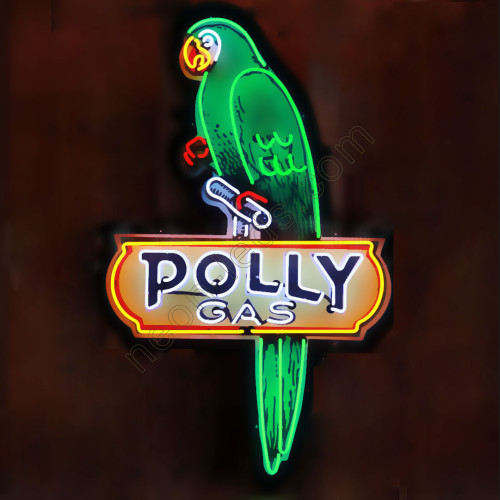 POLLY GAS NEON SIGN in shaped steel can WL-PLY82 POLLY GAS NEON SIGN in shaped steel can WL-PLY82