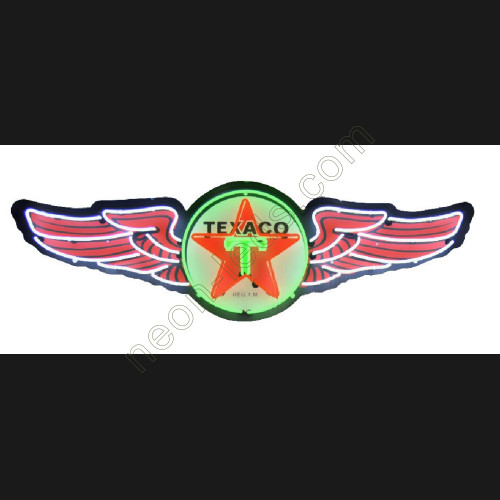 TEXACO WINGS NEON SIGN IN STEEL CAN WL-NTG24 TEXACO WINGS NEON SIGN IN STEEL CAN WL-NTG24