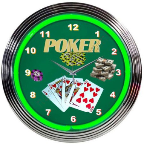 Poker wall neon clock WL-NCS049 Poker wall neon clock WL-NCS049