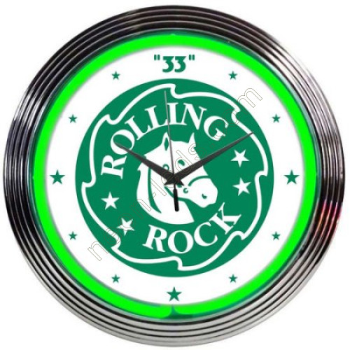 Rolling rock neon clock WL-NCS046 Rolling rock neon clock WL-NCS046