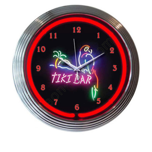 Tiki bar neon clock WL-NCS031 Tiki bar neon clock WL-NCS031