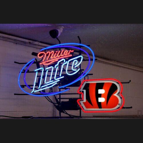 Cincinnati Bengals Miller Lite Neon Sign WL-BEE545 Cincinnati Bengals Miller Lite Neon Sign WL-BEE545