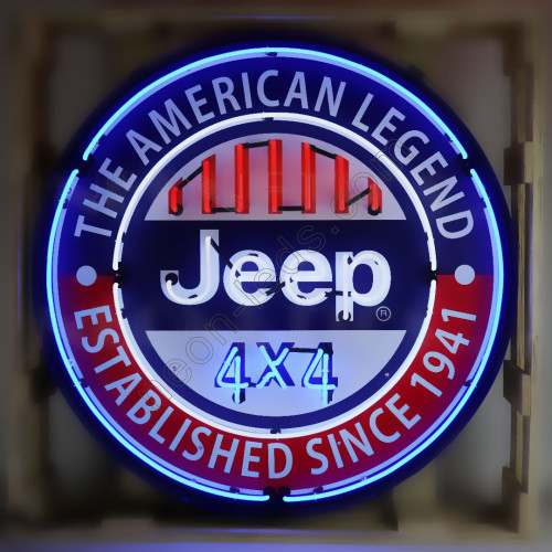 JEEP 4X4 THE AMERICAN LEGEND NEON SIGN in steel can WL-JEEP03