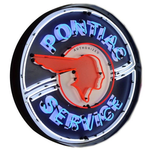 Pontiac Service Neon Sign in steel can WL-PON-1605 Pontiac Service Neon Sign in steel can WL-PON-1605