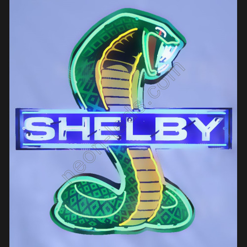 SHELBY COBRA NEON SIGN IN SHAPED STEEL CAN WL-SHE2302 SHELBY COBRA NEON SIGN IN SHAPED STEEL CAN WL-SHE2302