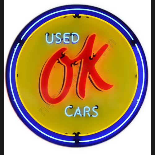 OK USED CARS NEON SIGN in steel can WL-OK251