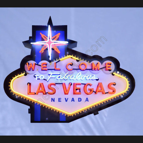 WELCOME TO FABULOUS LAS VEGAS NEON SIGN IN SHAPED STEEL CAN WL-LAS