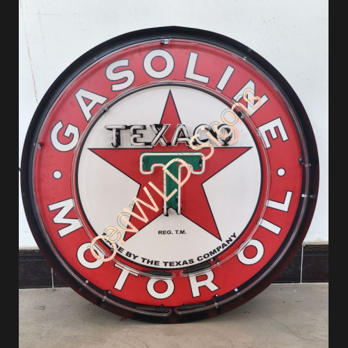 Gasoline Texaco Motor Oil Neon Sign in a steel can WL-AUN28-1 Gasoline Texaco Motor Oil Neon Sign in a steel can WL-AUN28-1